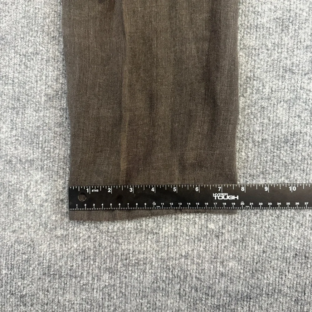 Todd Snyder Linen Dress Pants Men 34x32 Brown Flat Front Made in Portugal(34x27)
